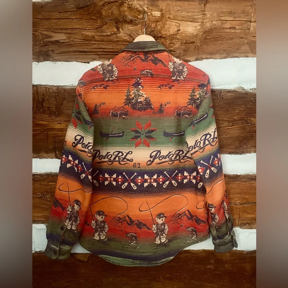 POLO RALPH LAUREN Custom Fit Polo Bear Flannel Workshirt size medium - Picture 3 of 12